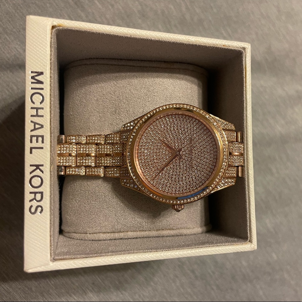 Michael Kors Rose Gold Rhinestone Watch